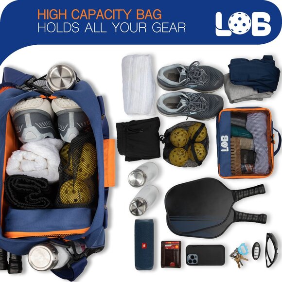 LOB Pickleball Bag - Lightweight Tote Carry Bag for men and women, Fits 2 Paddle - Picture 4 of 14